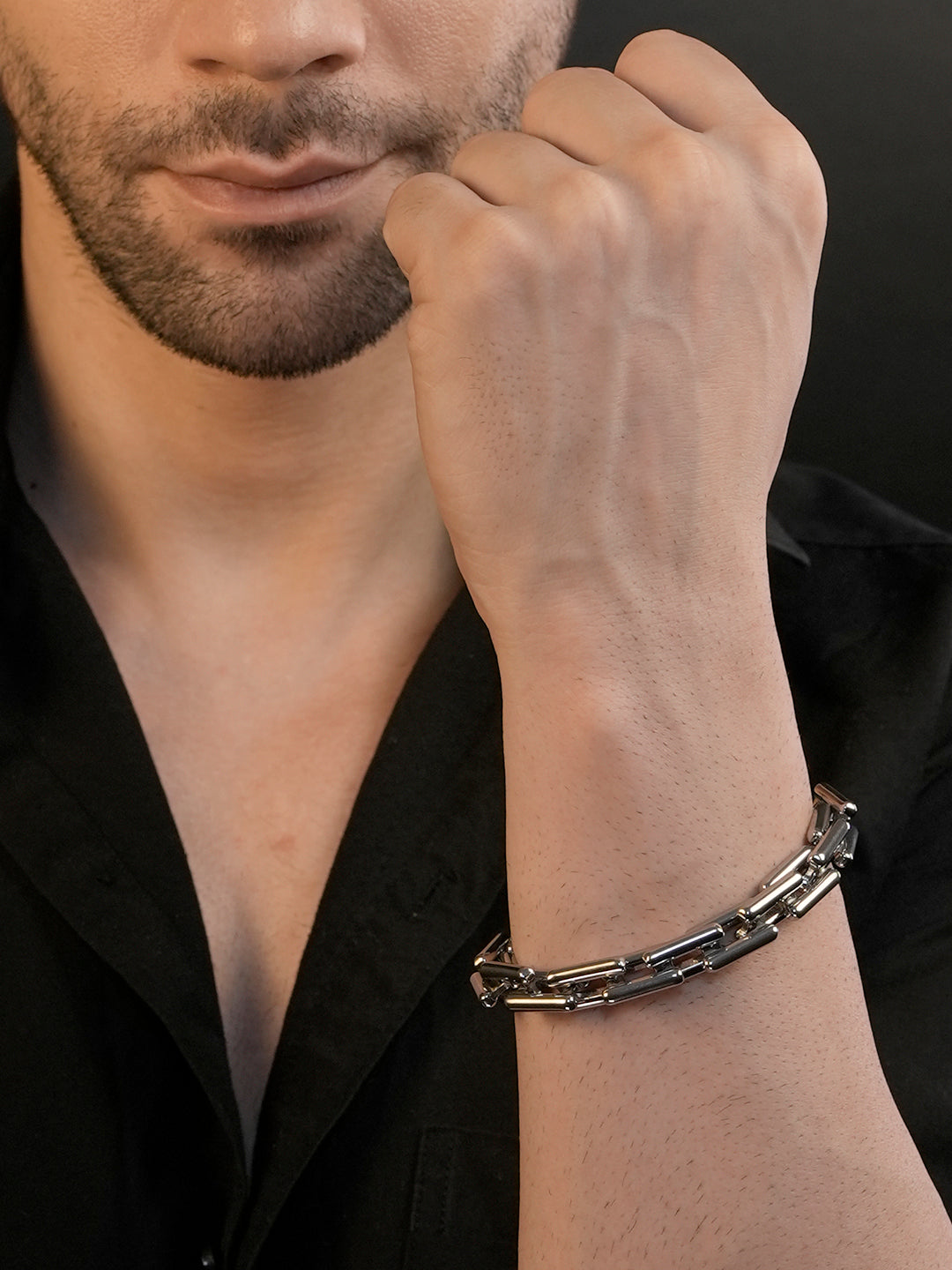 Rhodium Plating Anti Tarnish Waterproof Bar Bracelet