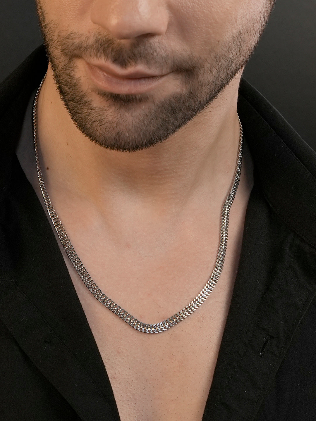 Rhodium plated Cuban Link Anti-Tarnish Waterproof Chain