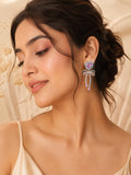 Aanura Pink Heart & Bow Crystal Drop Earrings