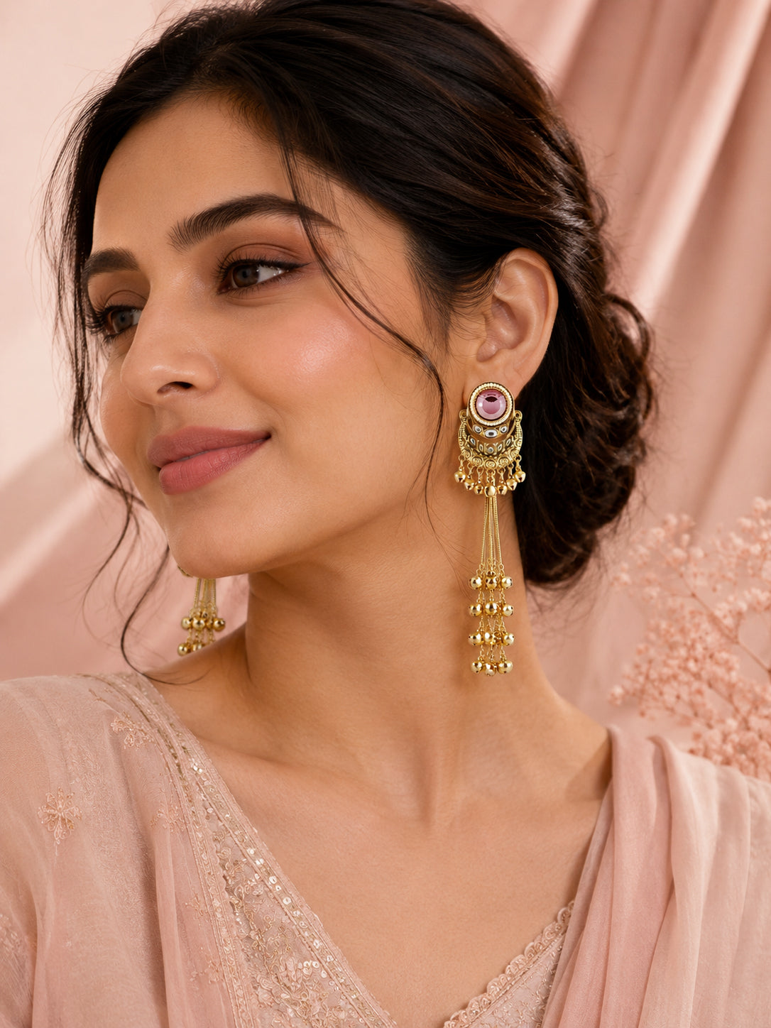 Aanura Gold Plated Chandrika Drop Earrings