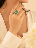 Rhodium Plated Iridescent Halo Anti-Tarnish Waterproof Ring