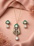 Aanura Lotus Motif Long Necklace Set with Earrings