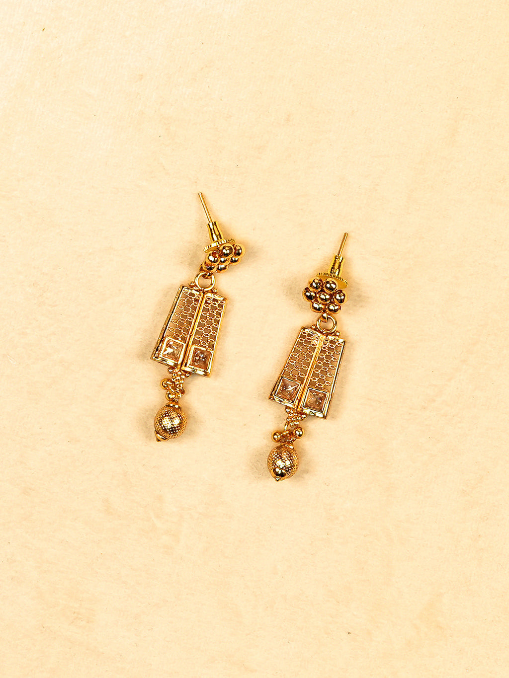 Aanura Gold Plated Layered Necklace & Earring Set