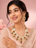 Aanura White Beaded Kundan Choker Necklace with Motifs