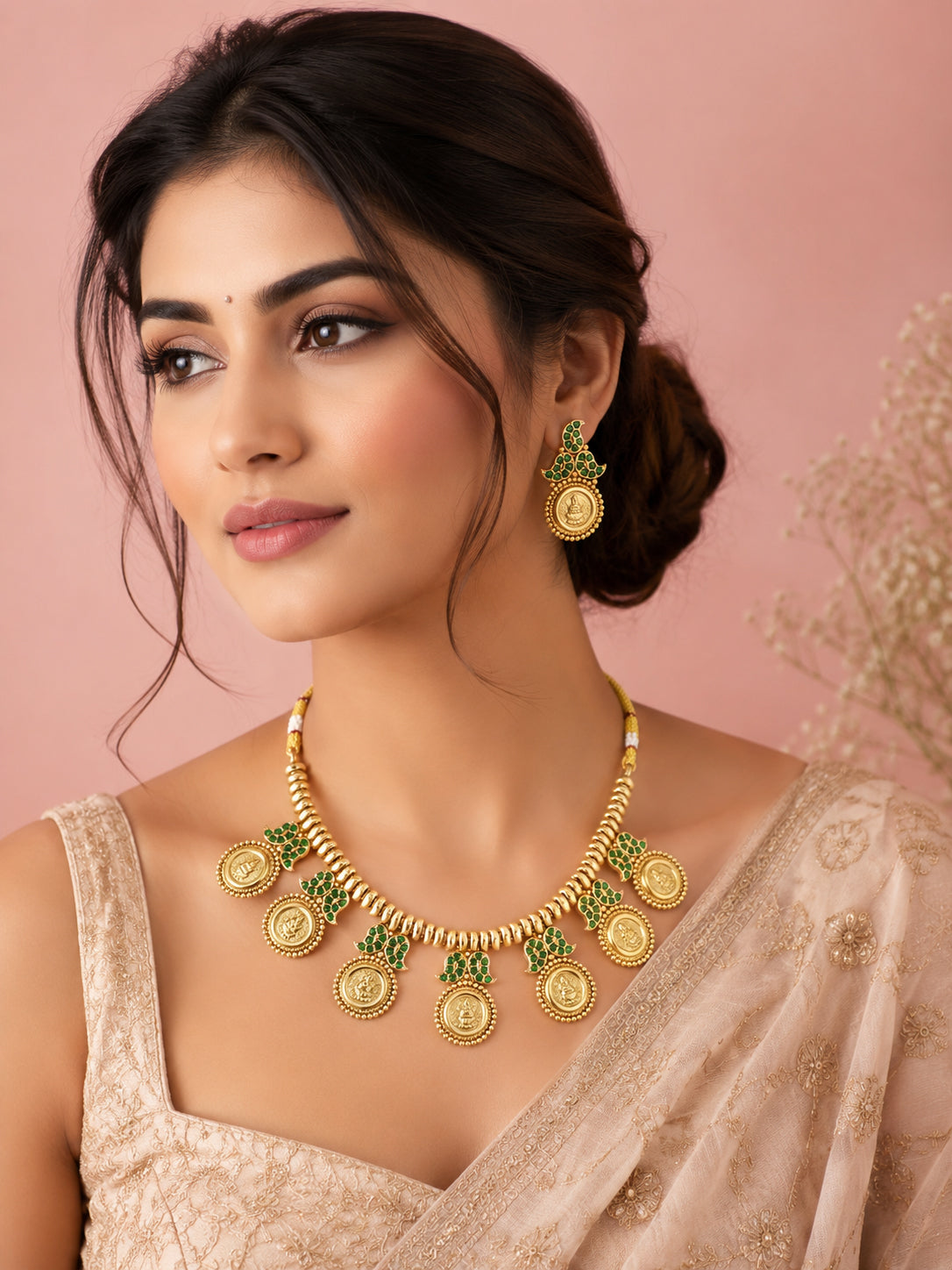Aanura Temple Coin Choker Necklace