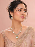 Aanura Long Kundan Necklace with Statement Pendant