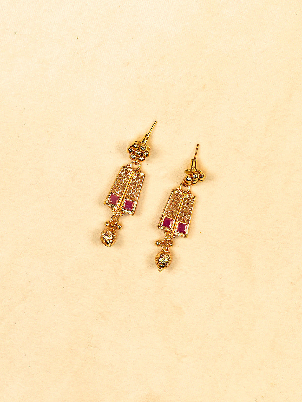 Aanura Gold Plated Layered Necklace & Earring Set