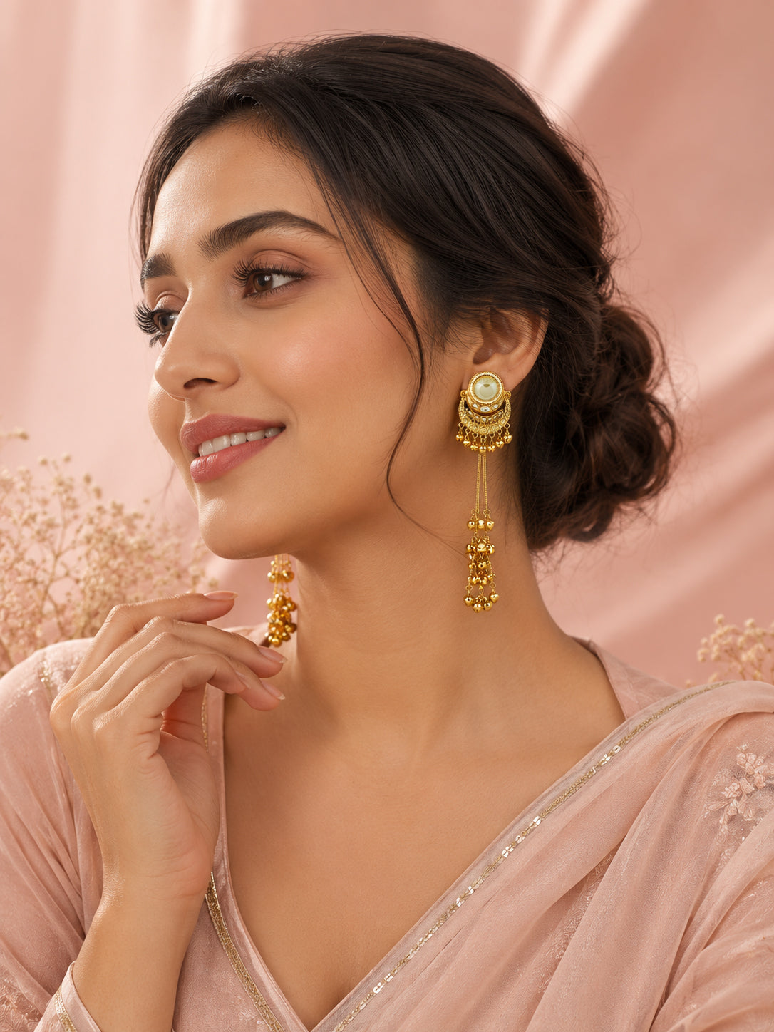 Aanura Gold Plated Chandrika Drop Earrings