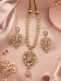 Aanura Red Stone Antique Kundan Necklace & Earrings