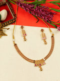 Aanura Gold Plated Layered Necklace & Earring Set