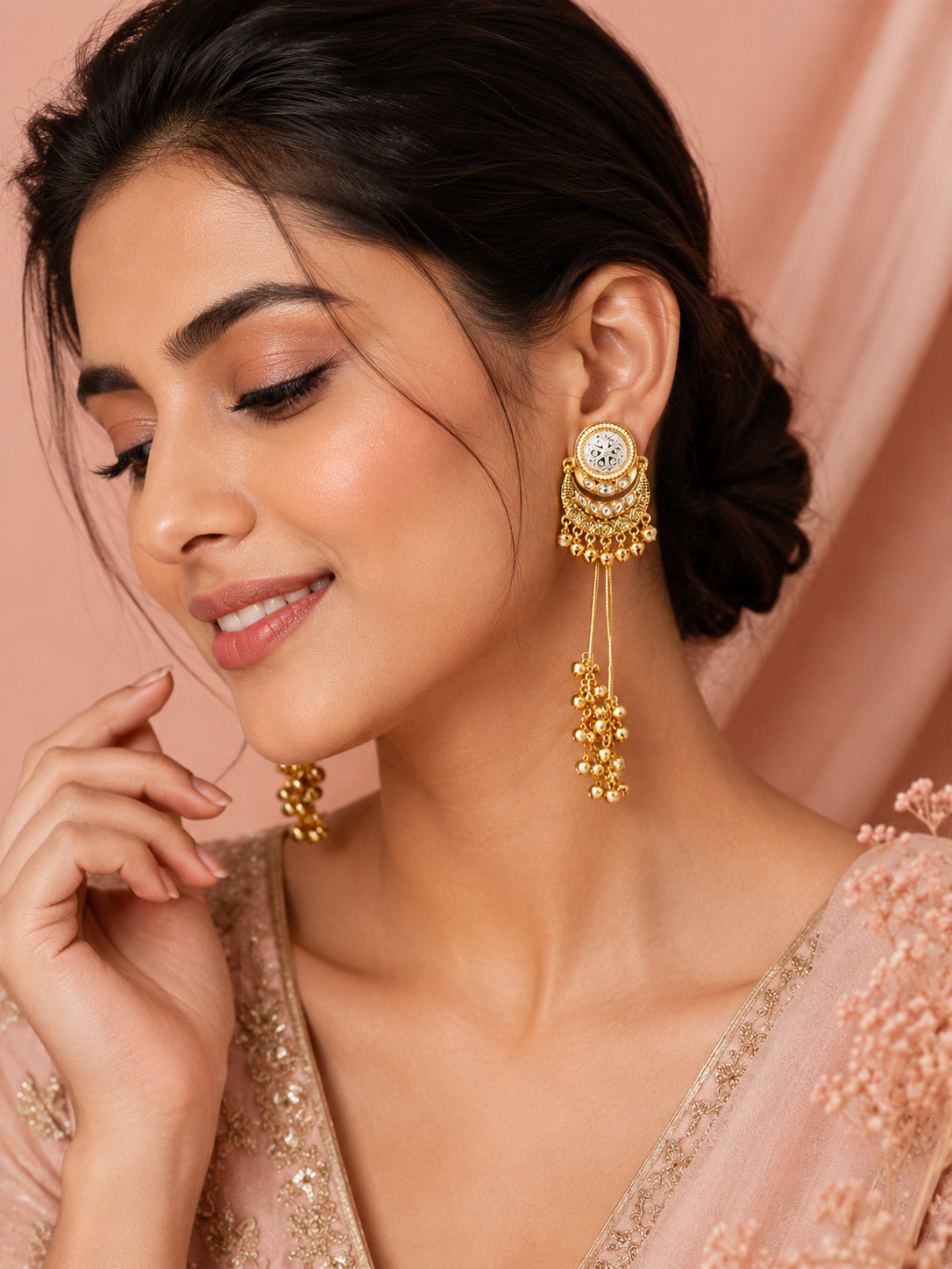 Aanura Gold Plated Chandrika Drop Earrings