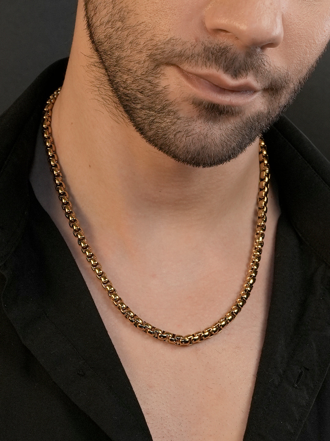 18K Gold Plated Rounded Link Anti-Tarnish Waterproof Chain