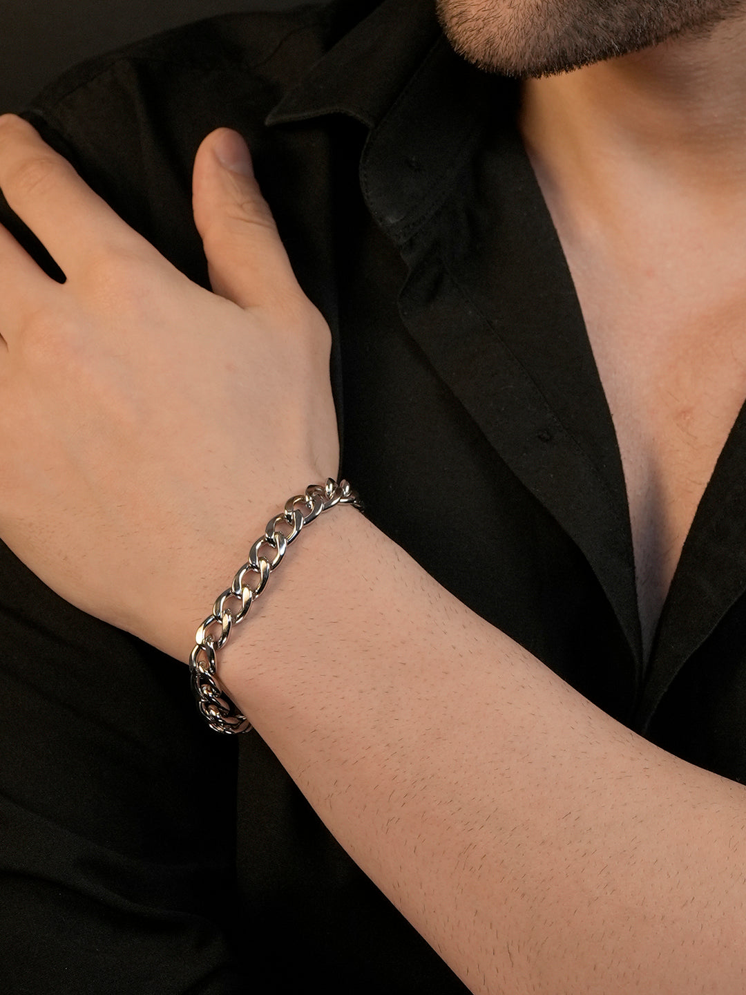 Rhodium Plating Anti Tarnish Waterproof C-Link Bracelet