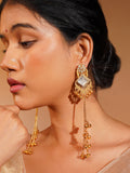 Aanura Gold Plated Royal Drop Jhumka Earrings