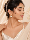 Aanura White Petal Drop Earrings
