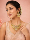 Aanura Gold Plated Temple Necklace & Earring Set