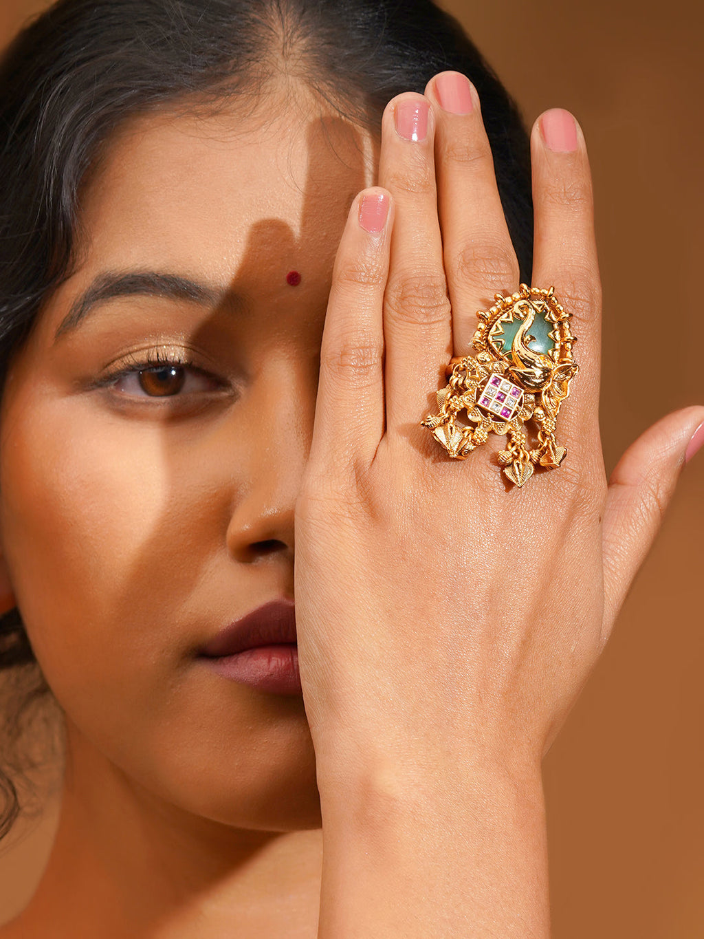 Aanura Regal Peacock Adjustable Statement Ring