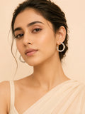 Aanura Crystal Hoop Earrings in Gold