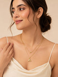 18K Gold Plated Crystal Ribbon Loop Layered Necklace