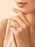 Rhodium Plated Purple Pavé Anti-Tarnish Waterproof Ring