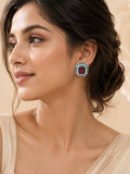 Aanura Ruby & Emerald Octagon Stud Earrings