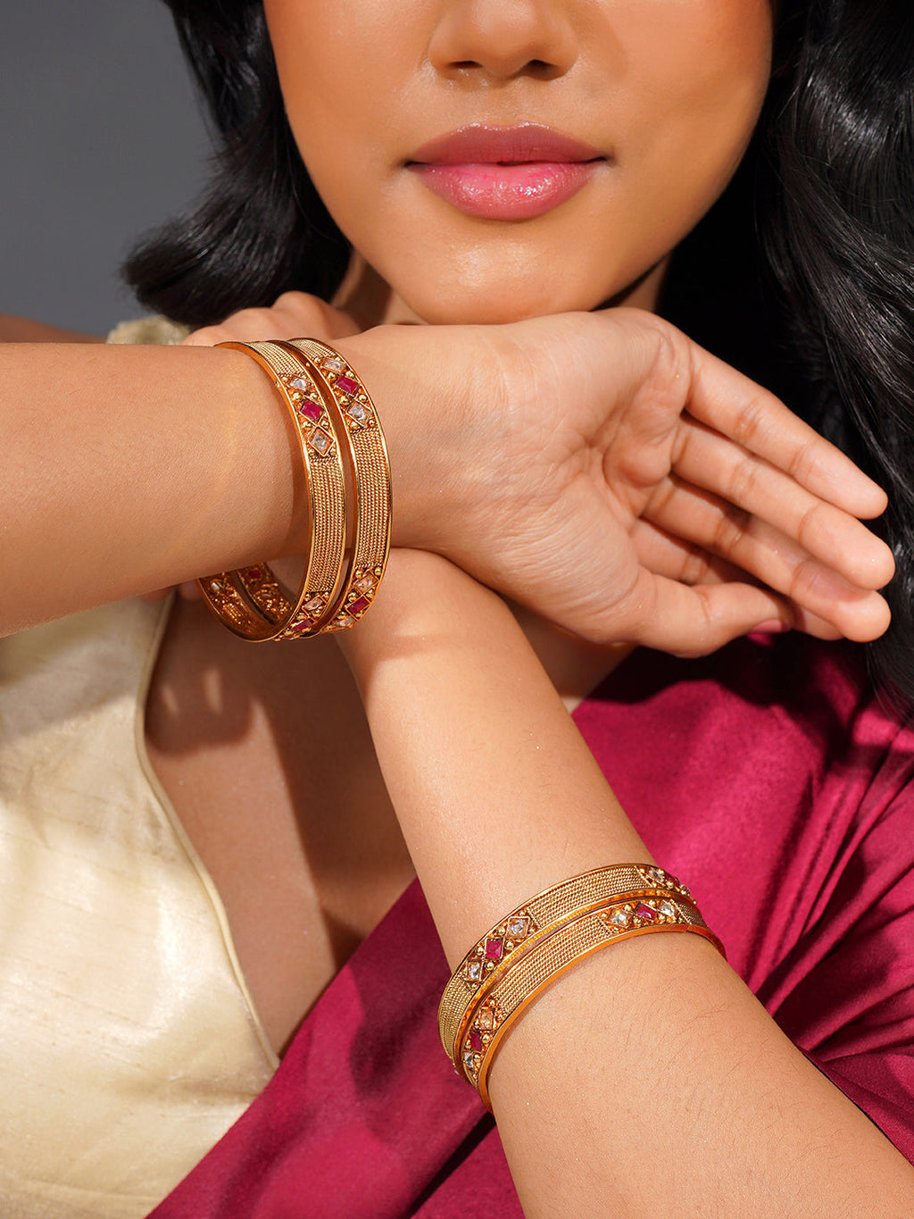 Aanura Gold Plated Minimal Heritage Bangle