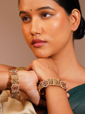 Aanura Gold Plated Heritage Stone Bangle Bracelet
