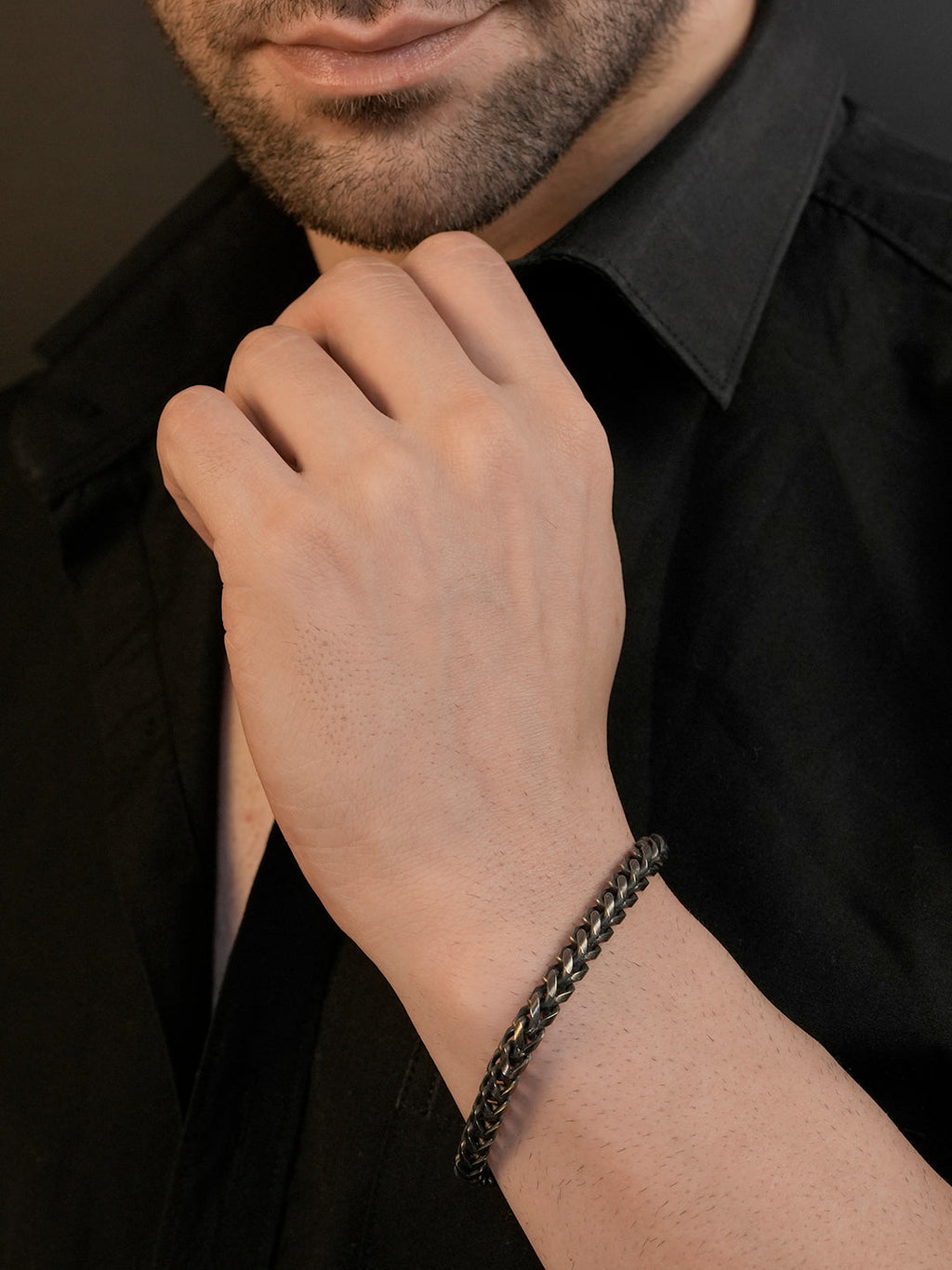 Black Plated Anti Tarnish Waterproof Barrel Bracelet
