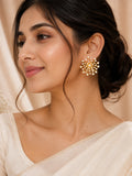Aanura Pearl Starburst Gold Earrings