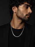 Rhodium Plated Silver Herringbone Chain for Men