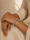 Aanura Diamond Halo Silver Bracelet