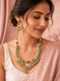 Aanura Temple-Style Choker with Kundan & Pearl Clusters