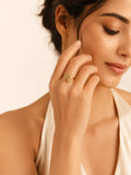18K Gold Plated Teddy Bloom Crystal Ring
