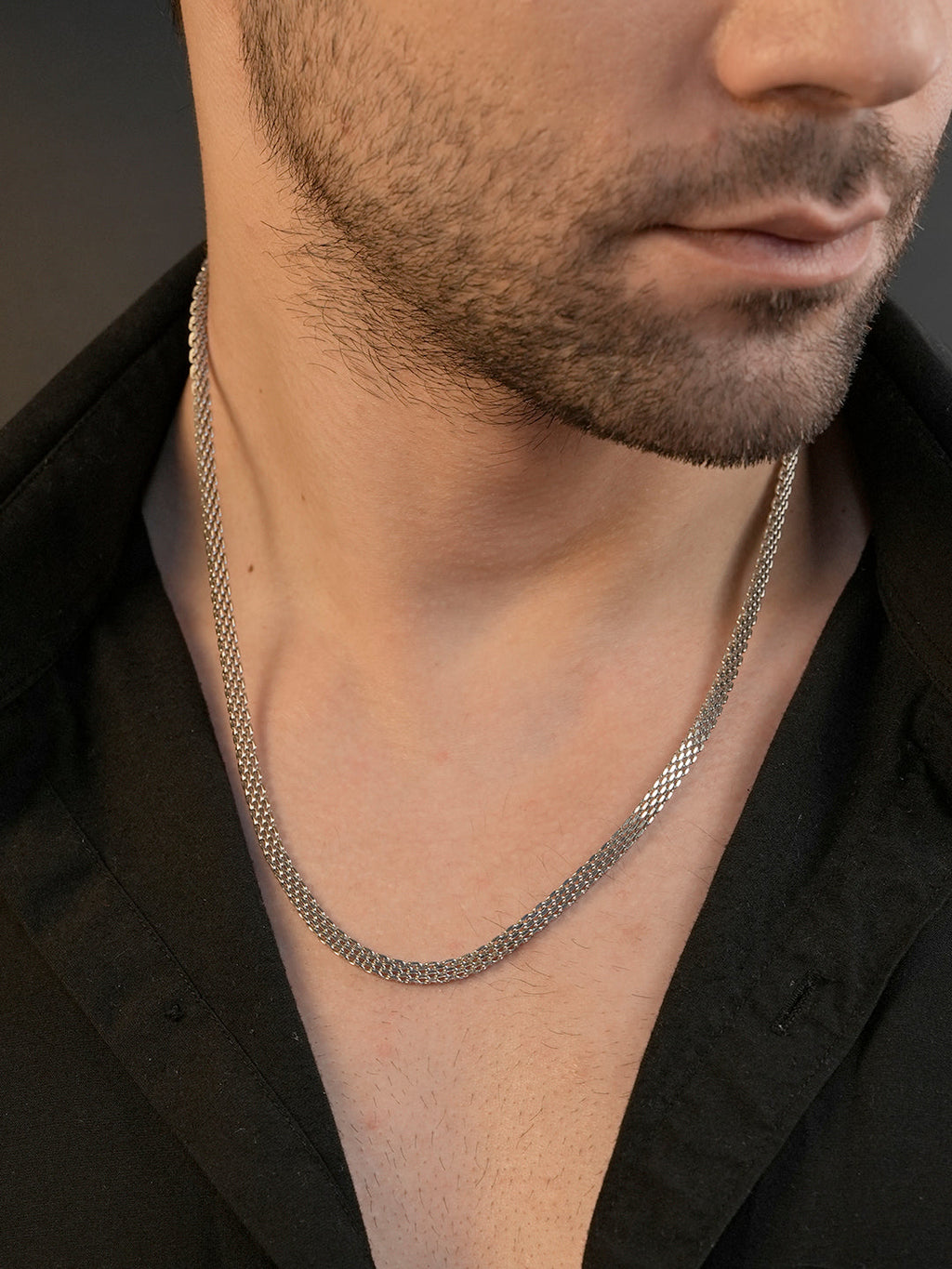 Rhodium Plating Anti Tarnish Waterproof Mesh Chain