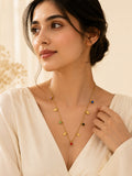 Multi-Colour Crystal Charm Necklace in 18K Gold Plating