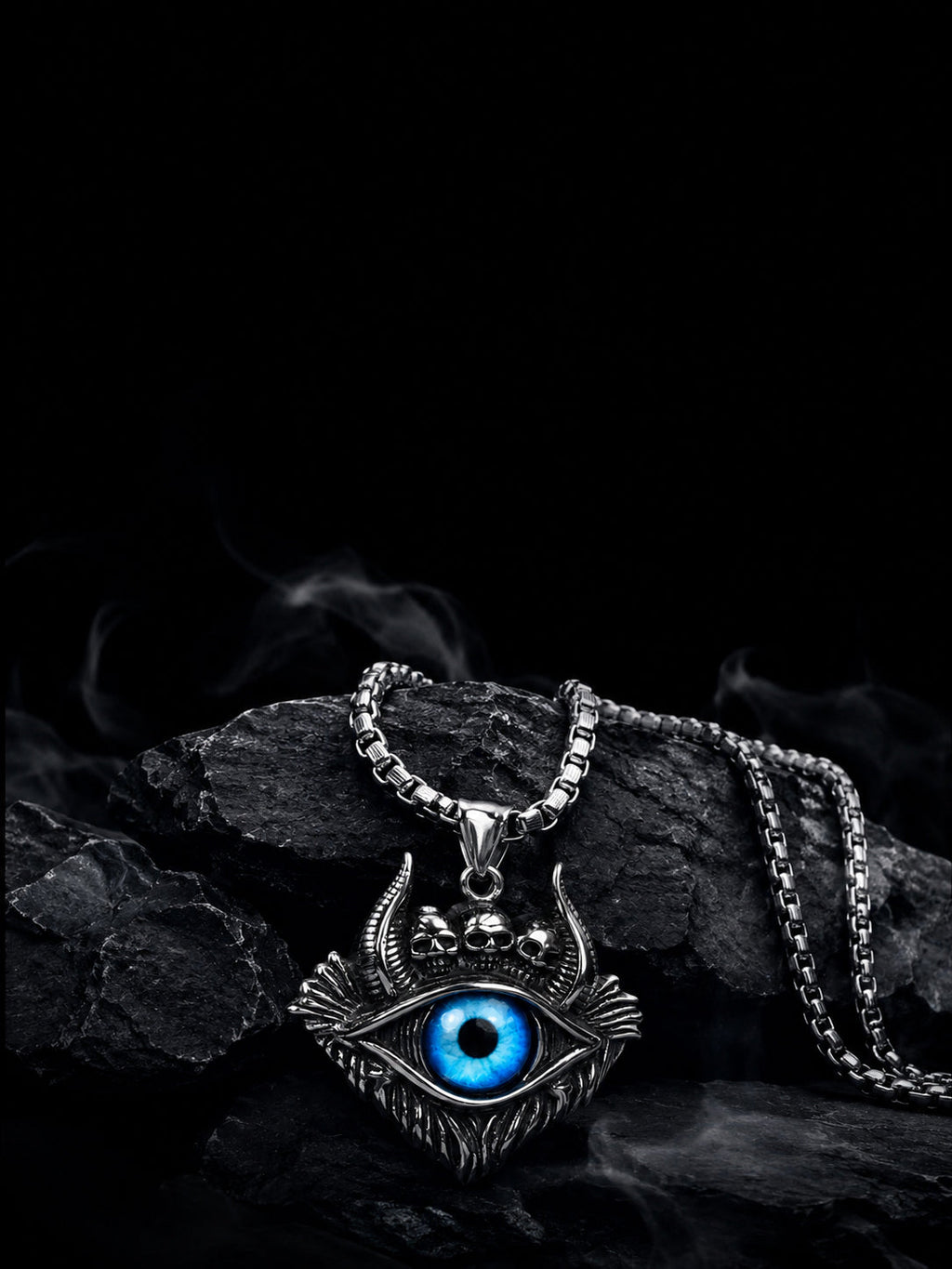 Aanura Men's Evil Eye Pendant Necklace