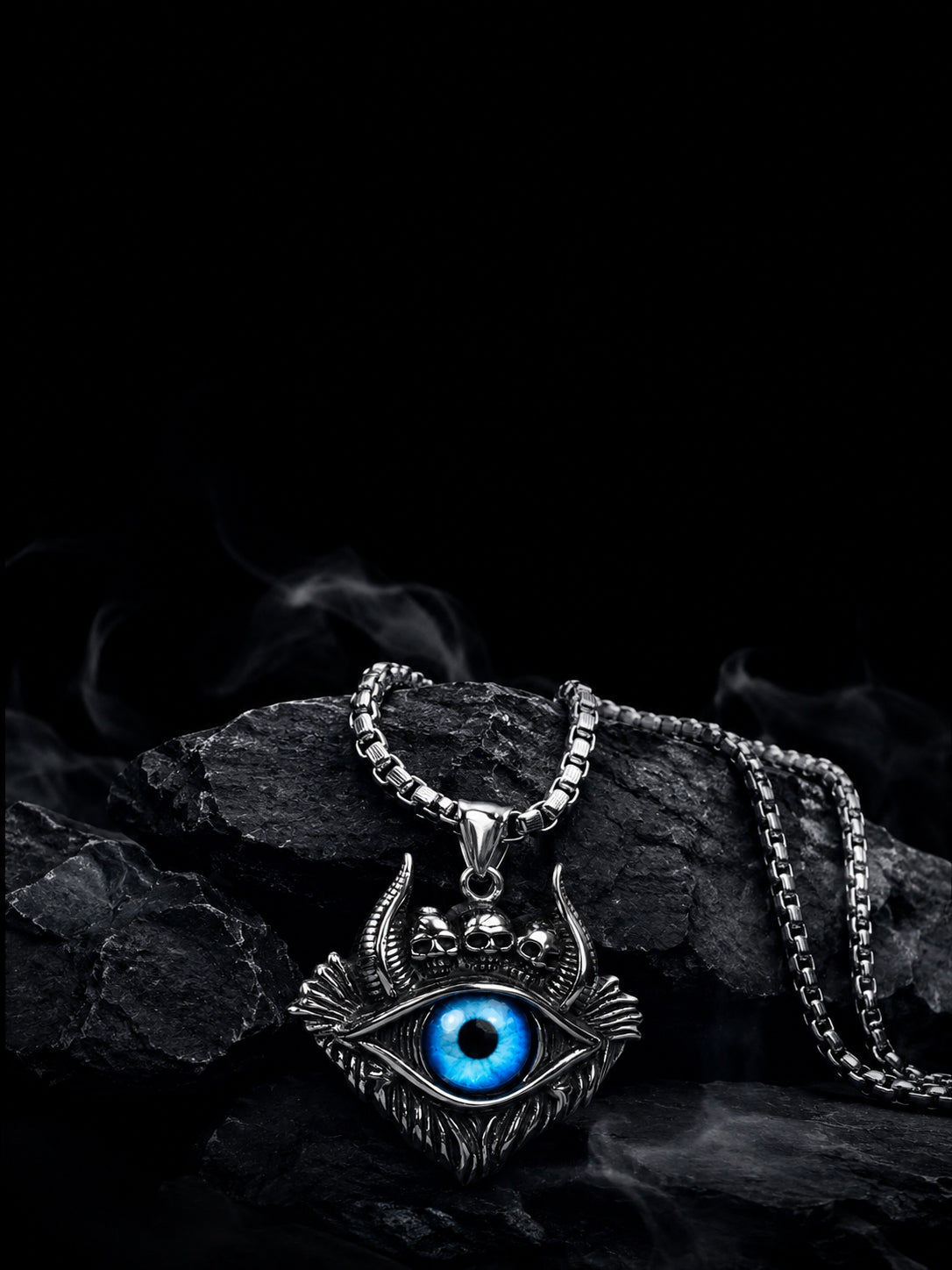 Aanura Men's Evil Eye Pendant Necklace