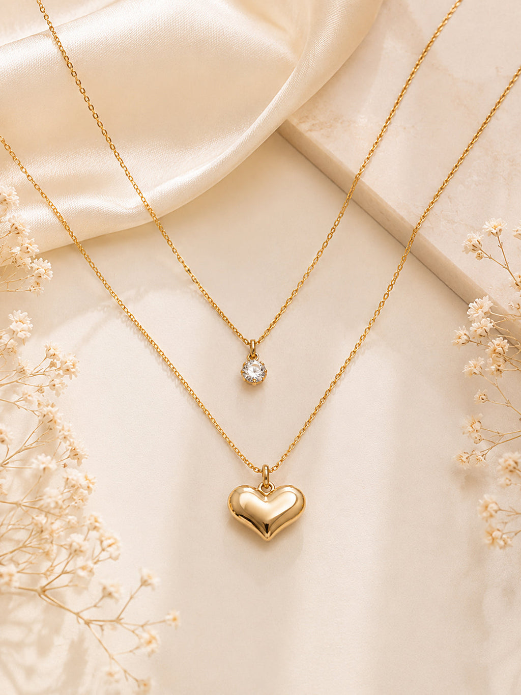 Aanura Dual Heart Layered Necklace