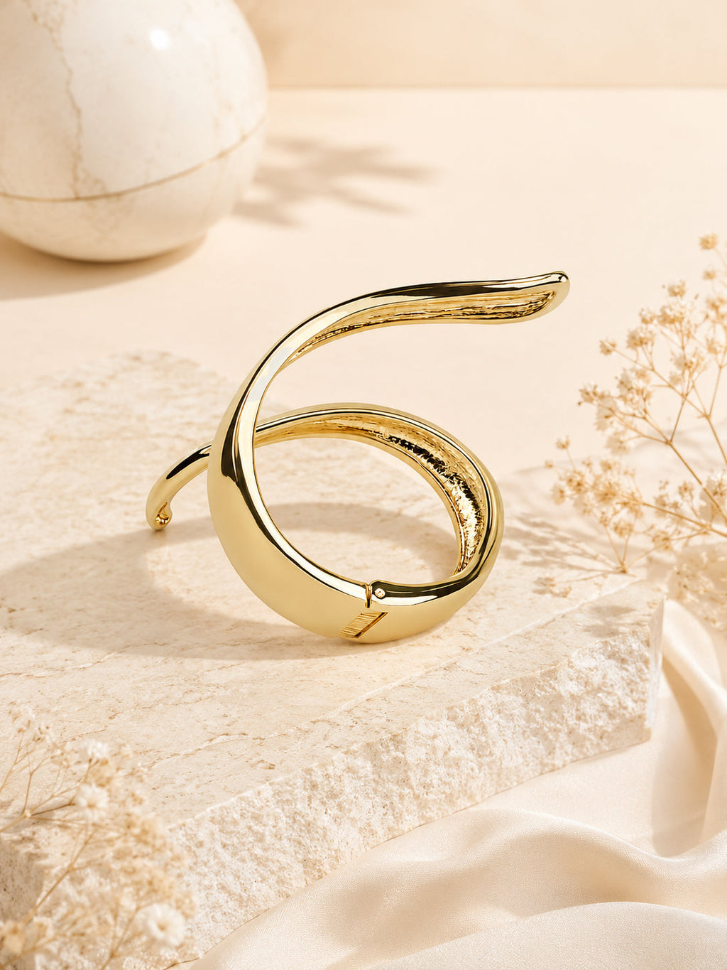 Aanura Gold Spiral Statement Bracelet