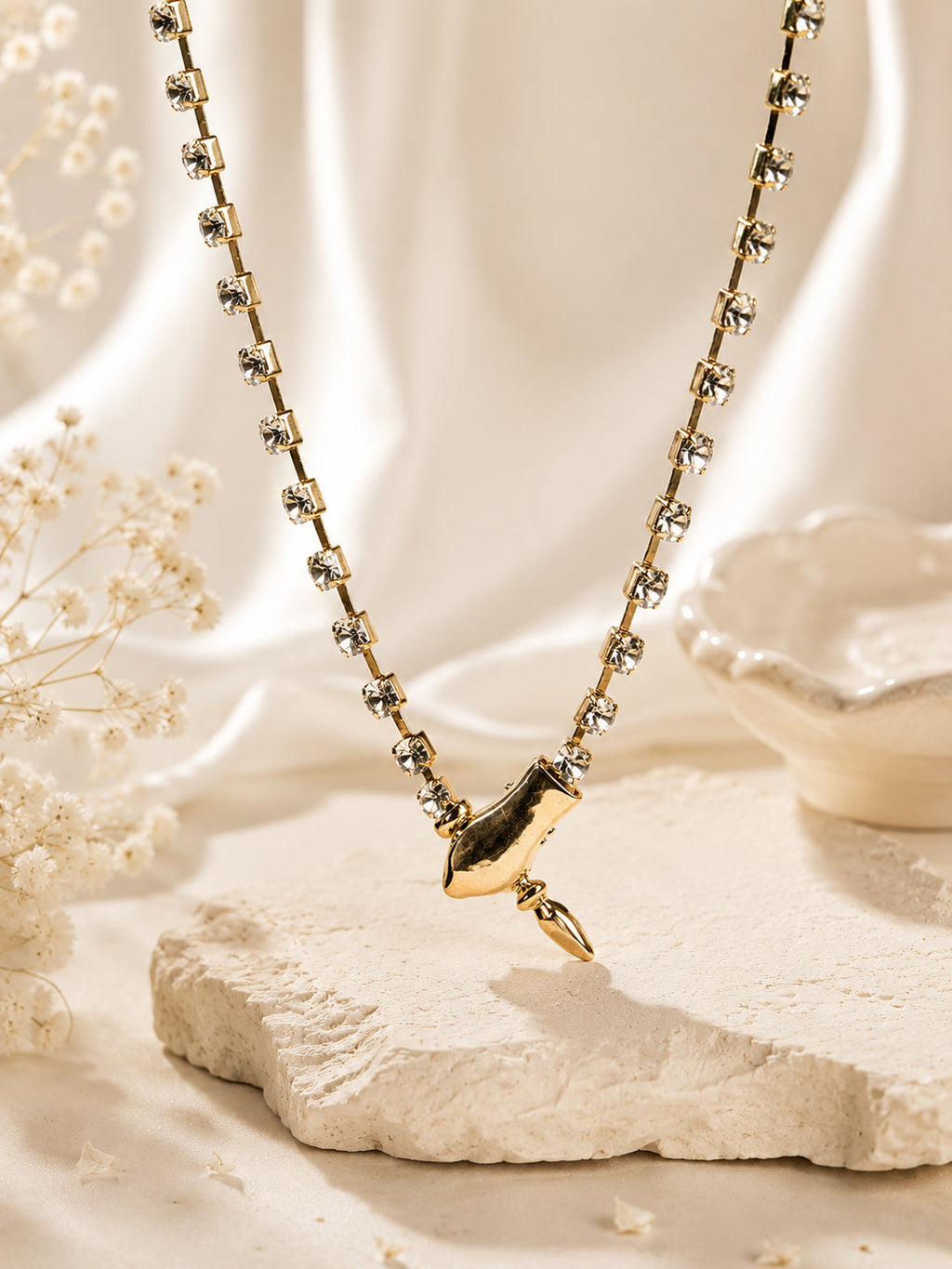 Elegant Gold-Plated Diamond Tennis Necklace