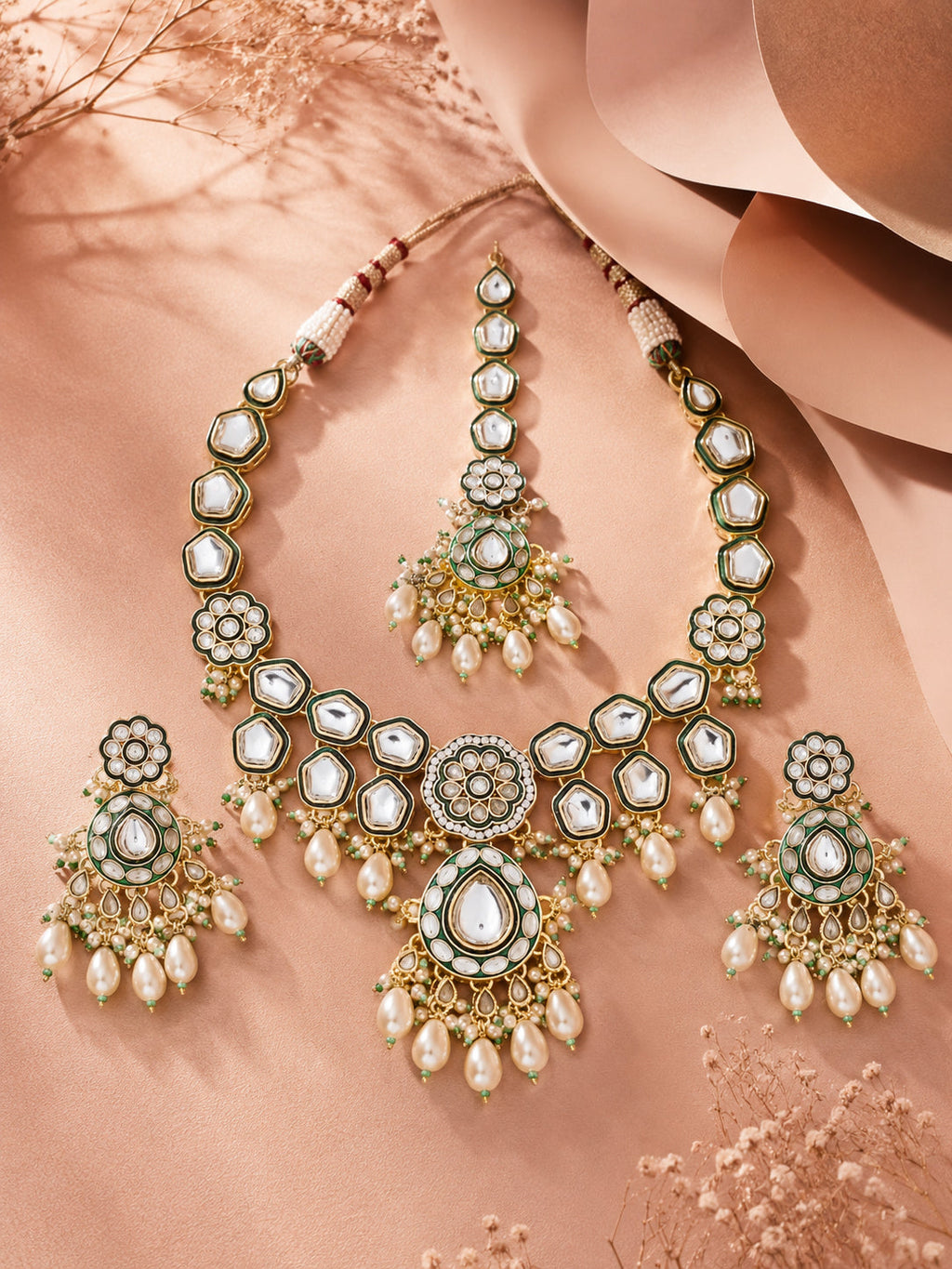 Aanura Gold Plated Traditional Necklace Set