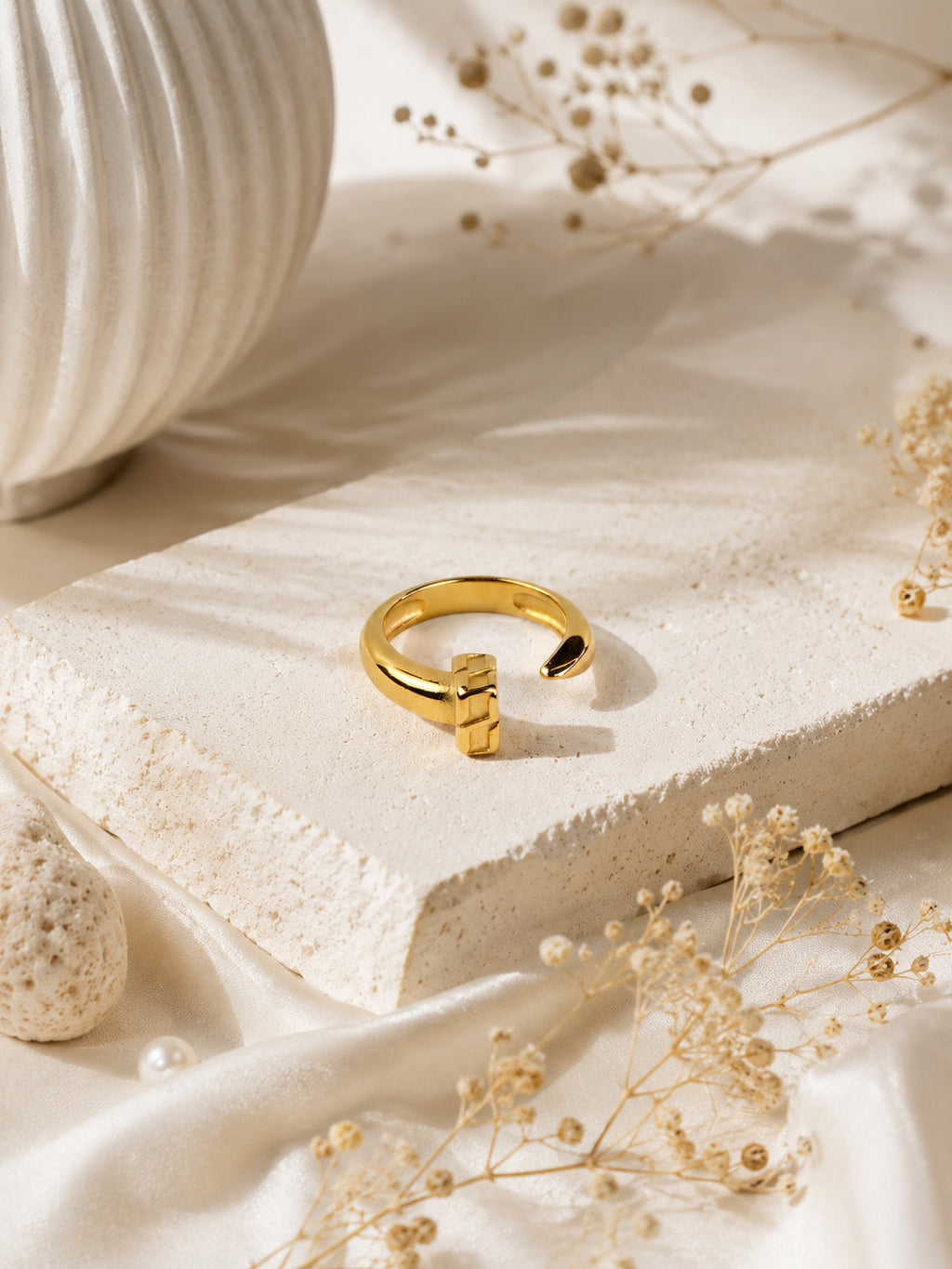 Minimal Nail Open Anti-Tarnish Waterproof Steel Ring