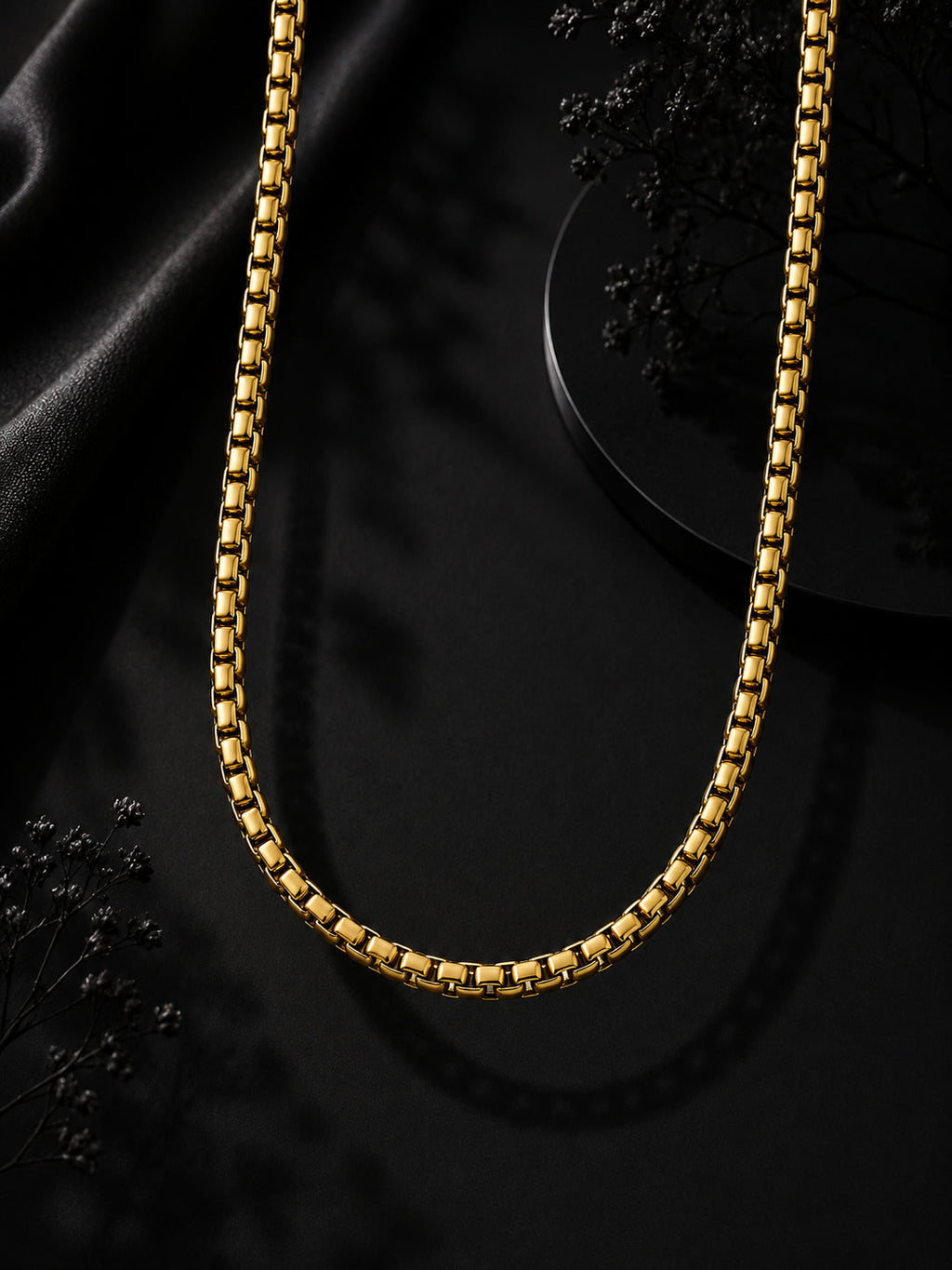 18K Gold Plated Rounded Link Anti-Tarnish Waterproof Chain