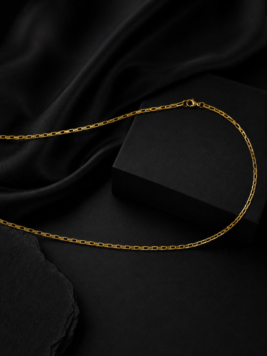 18K Gold Plated Waterproof Anti Tarnish Box Chain
