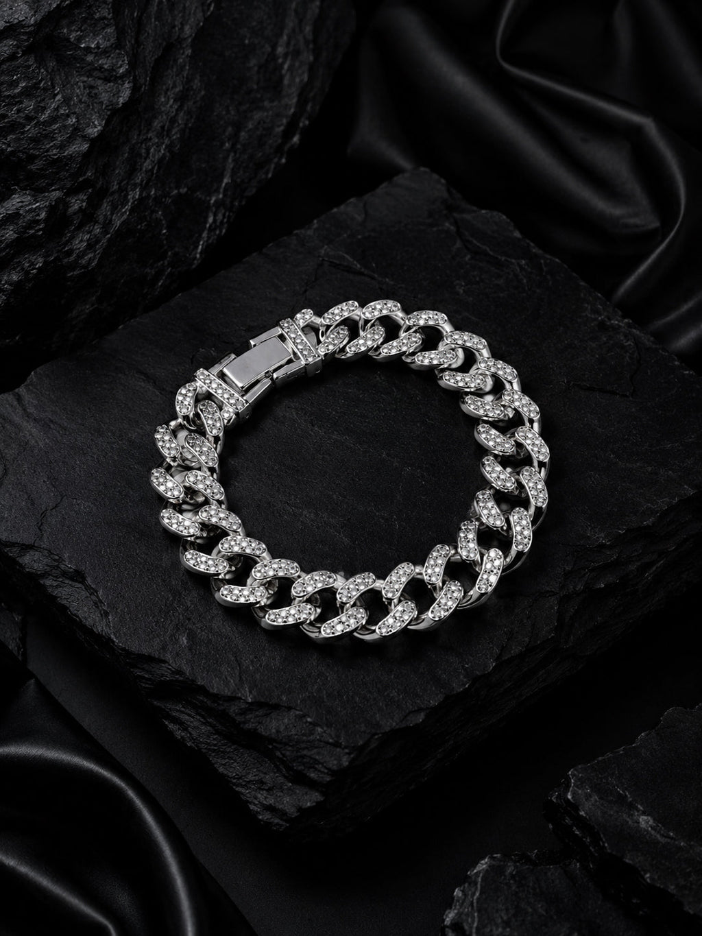 Rhodium Plating Anti Tarnish Waterproof Pavé Bracelet