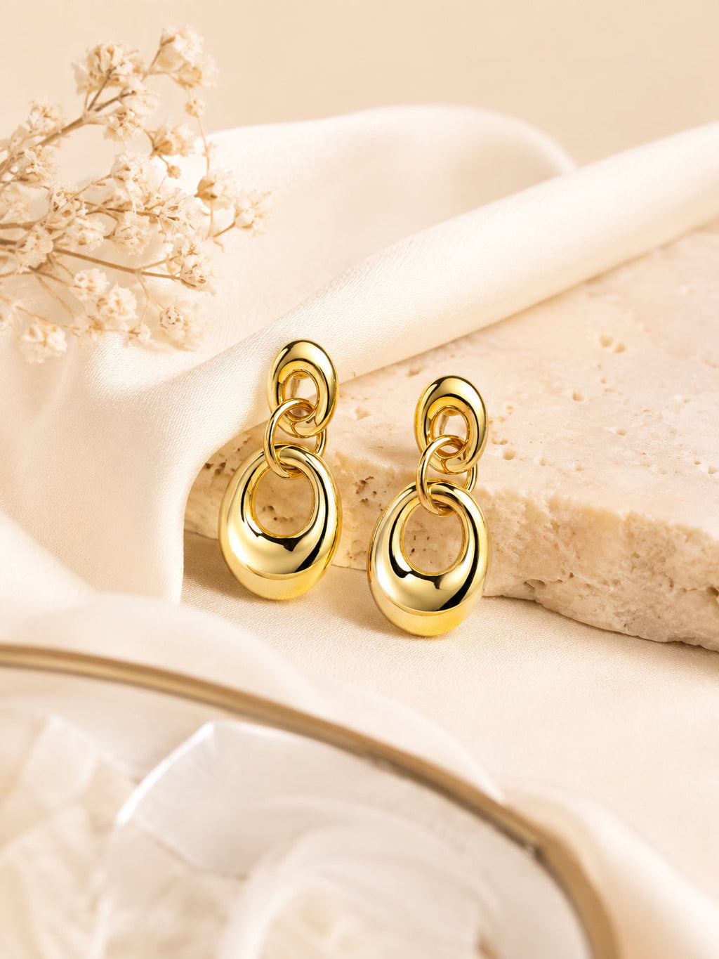 Aanura Bold Abstract Gold Earrings