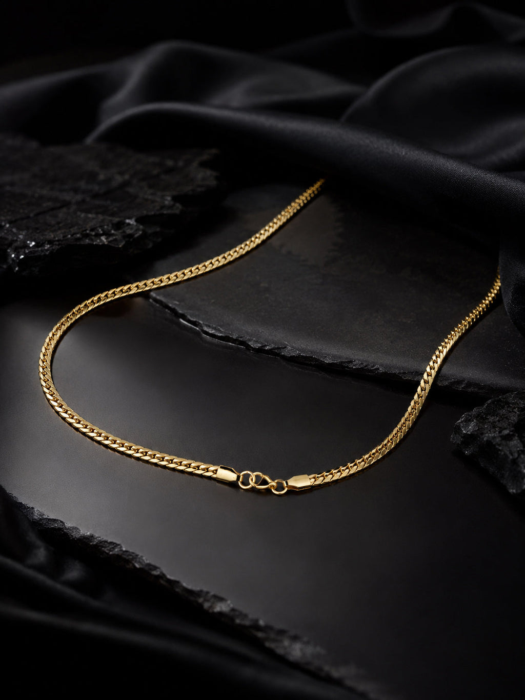 18K Gold Plated Patterned Anti-Tarnish Waterproof Chain