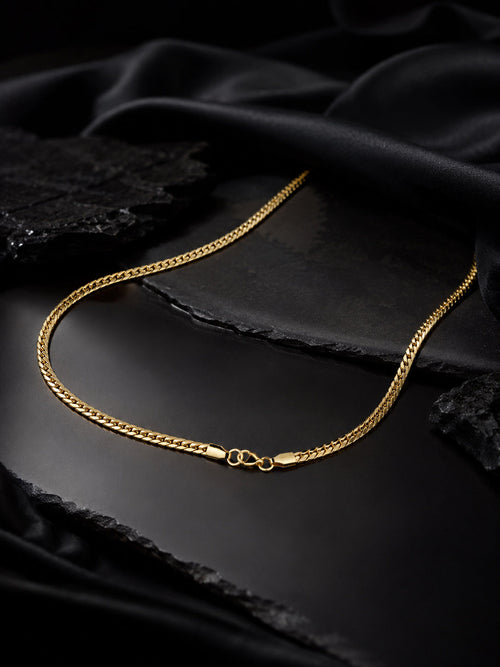 18K Gold Plated Patterned Anti-Tarnish Waterproof Chain