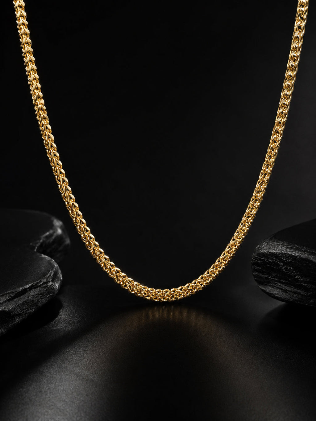 18K Gold-Plated Cuban Anti-Tarnish Waterproof Stainless Steel Chain for Men