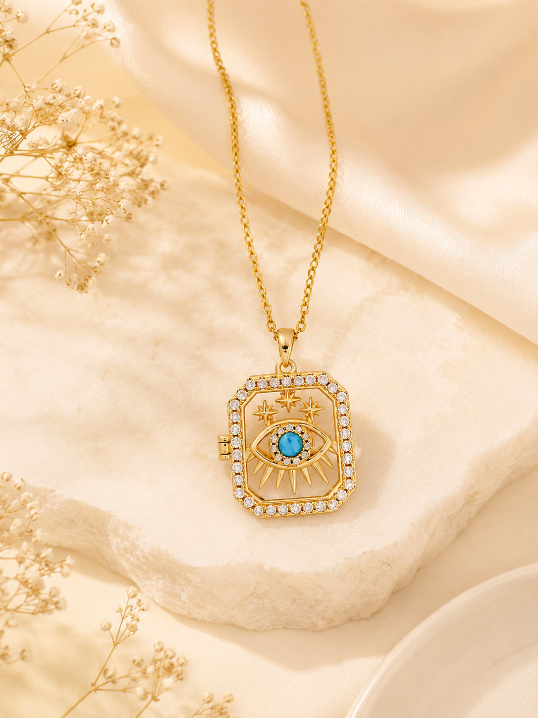 Blue Eye Star 18K Gold Plated Charm Necklace